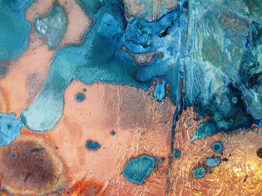 Alchemy Series Untitled 2 Copper leaf & chemically enhanced patina on recycled timber